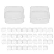 40 Pack Pack Clear Plastic Beads Storage Containers Box with Hinged Lid for8204