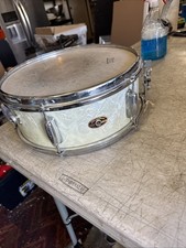 1965 Slingerland White Mother Of Pearl 6 Lug 5.5 x 14 Snare Drum Clean - Origin
