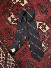 Vintage Brooks Brothers Black Label Silk Tie Mens Navy Stripe Made In USA