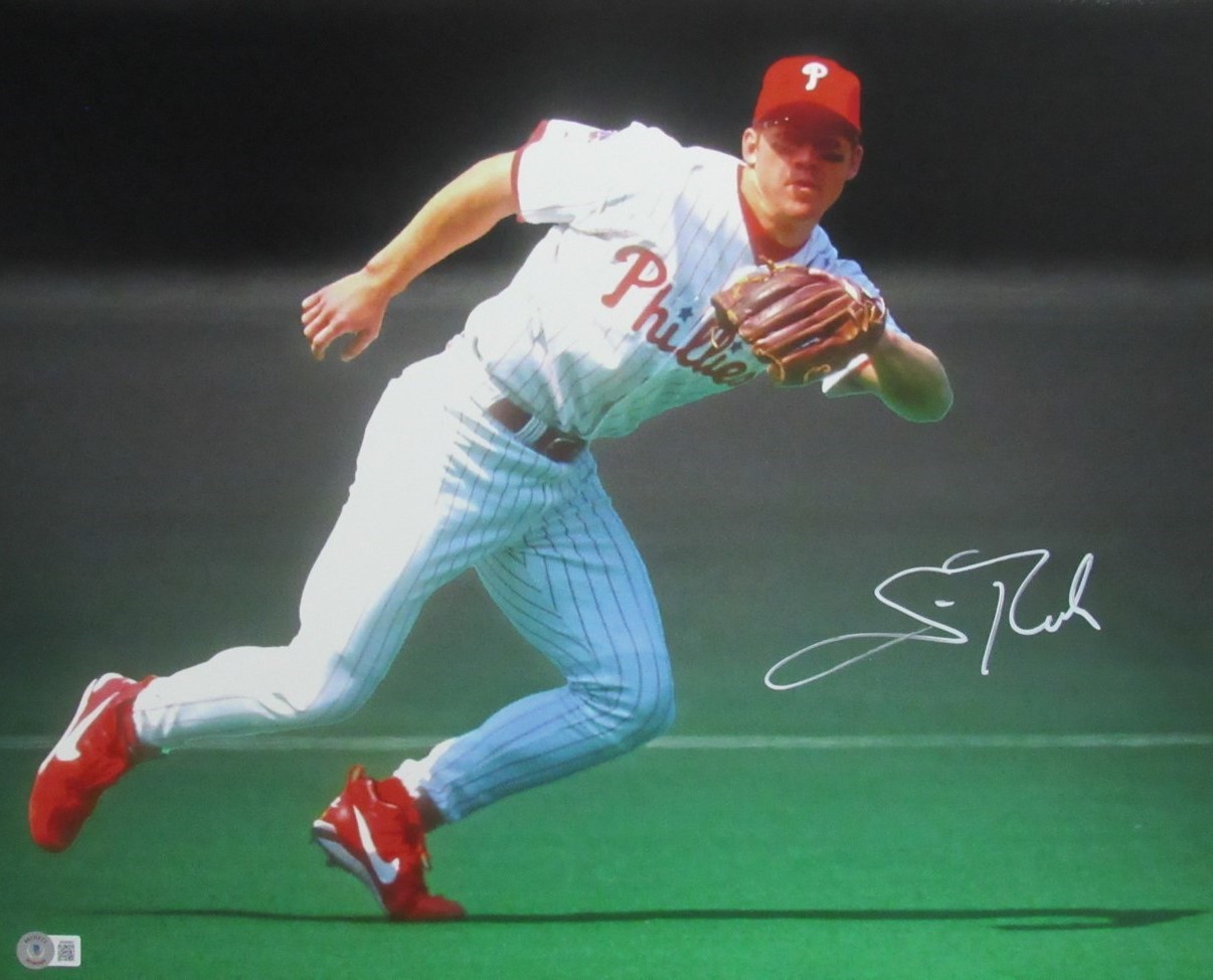 Saquon Barkley Autographed Signed New York Giants - Penn State Nittany Lions Scott Rolen 16x20 Photo Philadelphia Phillies Beckett 183383 