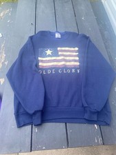 Vintage 90s Jerzees Olde Glory American Flag Graphic Sweatshirt