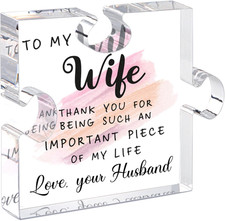 Acrylic Puzzle-Shaped Plaque - 4.7 X 3.9 Inch Gift for Wife - Birthday, Thanksgi