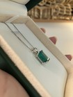 Deep Green Zambian Emerald White Gold Pendant Faceted 13k Comes With Paperwork — photo 5