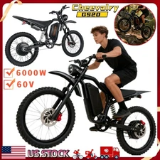 20" Cheevalry GS20 6000W Electric Mountain Motorcycle 60V 32AH NFC Dirt E-bike