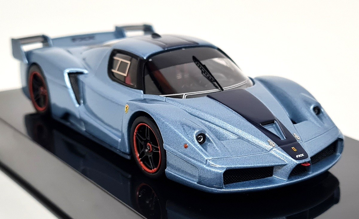Mattel 1/43 Ferrari FXX Light Blue  Blue Stripe Supercar Diecast Scale Model Car