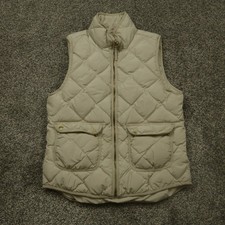 Woolrich vest Womens M Quilted Puffer Beige Sleeveless Duck Down