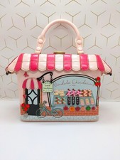 Vendula London Pink Chocolatiers Chocolate Shop Handbag With Strap Novelty Bag