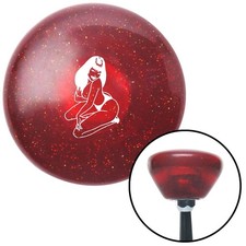 White Sexy Girl Red Retro Metal Flake Shift Knob W M16x1.5 Insert Shifter Auto
