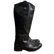 Frye Melissa Button 2 Boots Women s Black 7B Pull On Tall Leather Riding