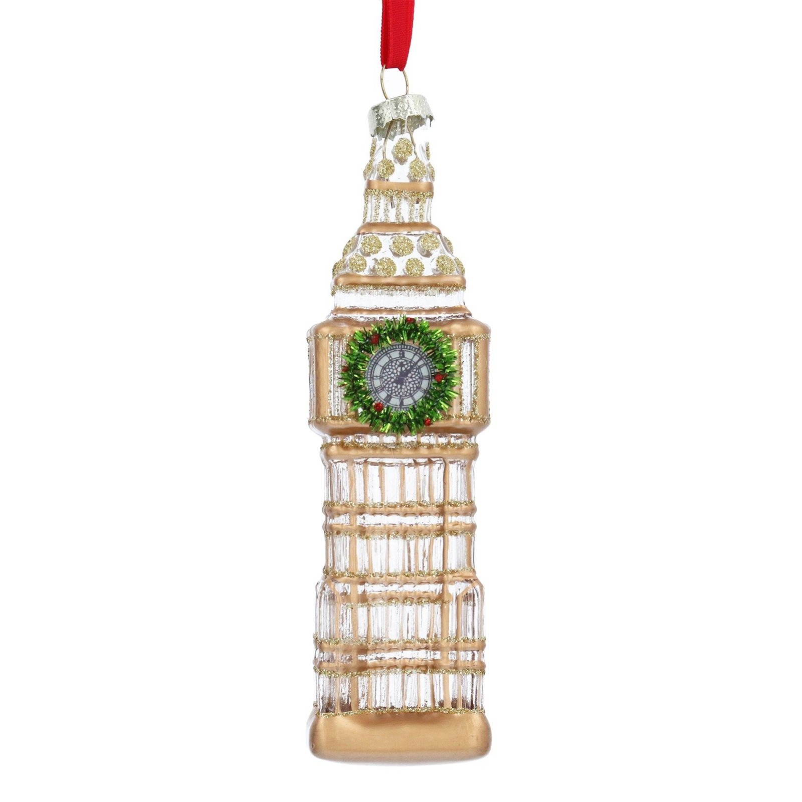 Big Ben London Clock Christmas Tree Glass Decoration - Gisela Graham