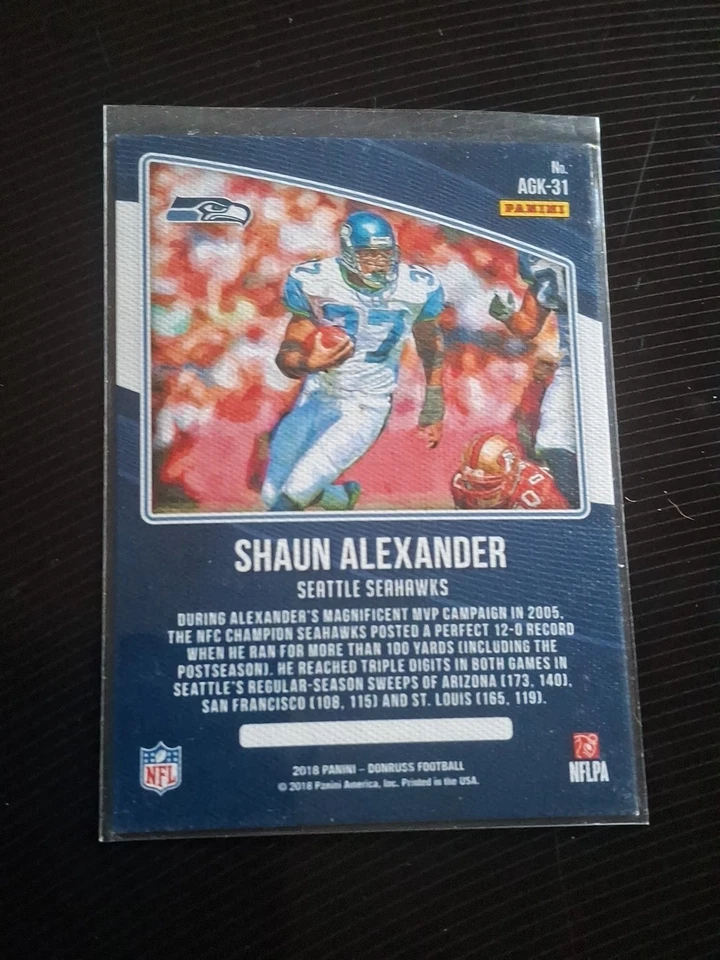 2018 Donruss - Shaun Alexander # 014/100 - Seattle Seahawks - gridiron kings... - Image 3 of 3