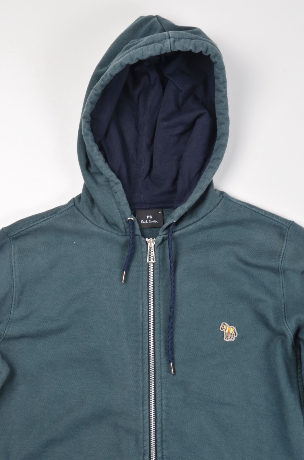 PS Paul Smith Zebra Zip Up Hoodie Mens size Medium Green Preowned RRP $195 image 3