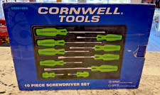 Cornwell Tools 10pc. Screwdriver Set Green Flat Philips Free Shipping Open Box