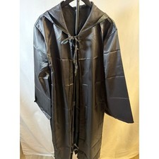 Black Hooded Cloak Robe Satin Finish Costume Cape Small Gothic Halloween