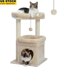 Cat Tree Tower Indoor Cats Cozy Condo Sisal Scratching Posts Plush Hanging Toy