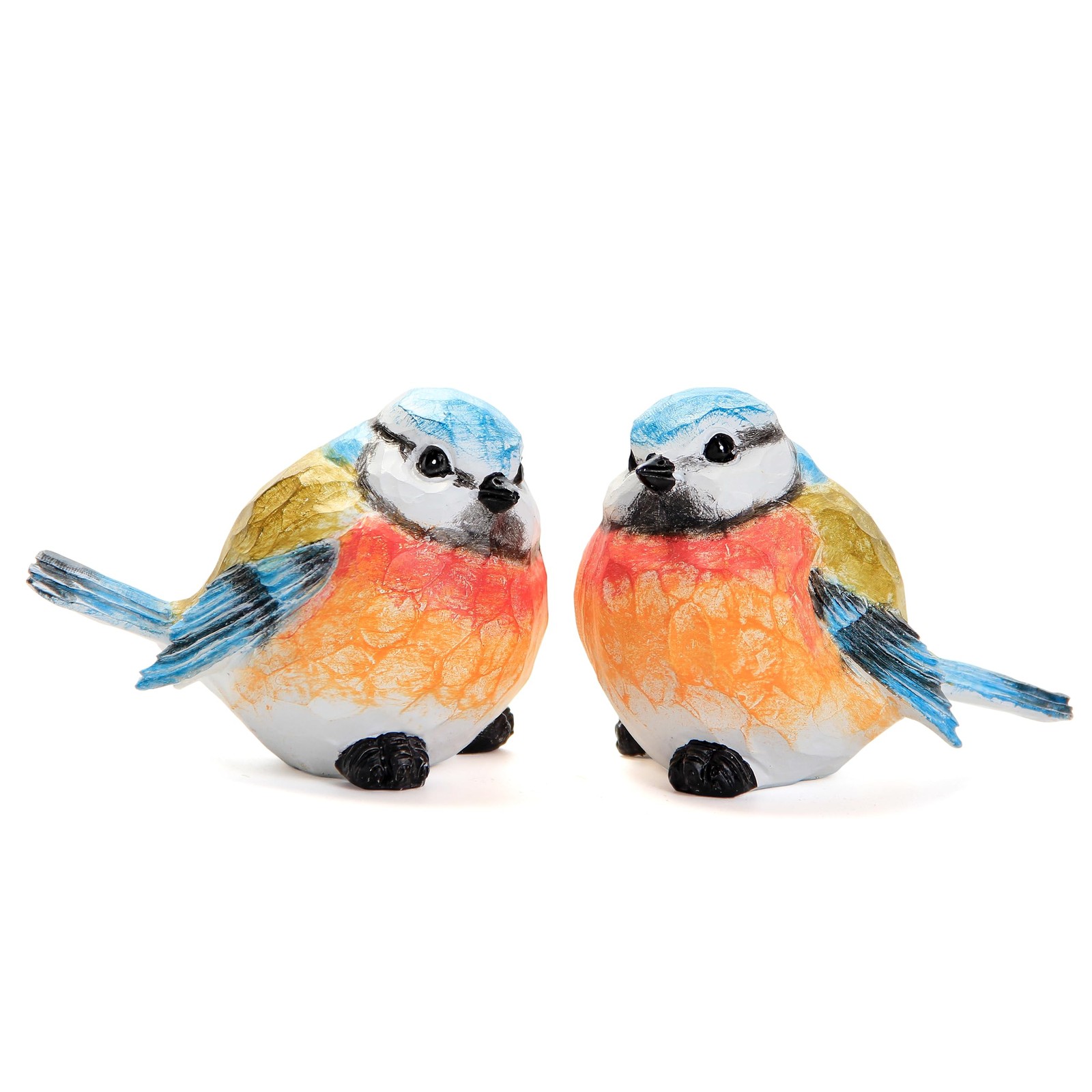 Bird Statue Garden Decor Set of 2 Outdoor Sculptures for Patio or Yard