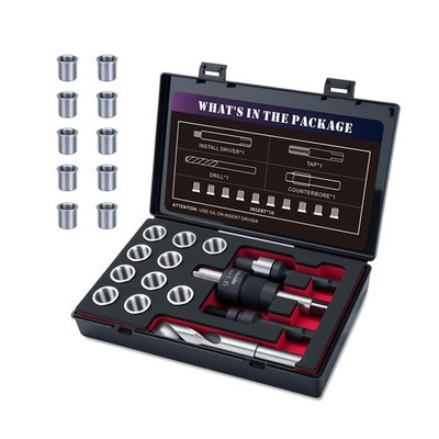 M14X1.5 Thread Repair Kit with Insert HSS Drill, Tap, Counterbore, Installati...