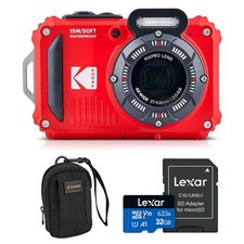 Kodak PIXPRO WPZ2 16MP Full HD Waterproof Rugged Digital Camera, Red, Bundle wit