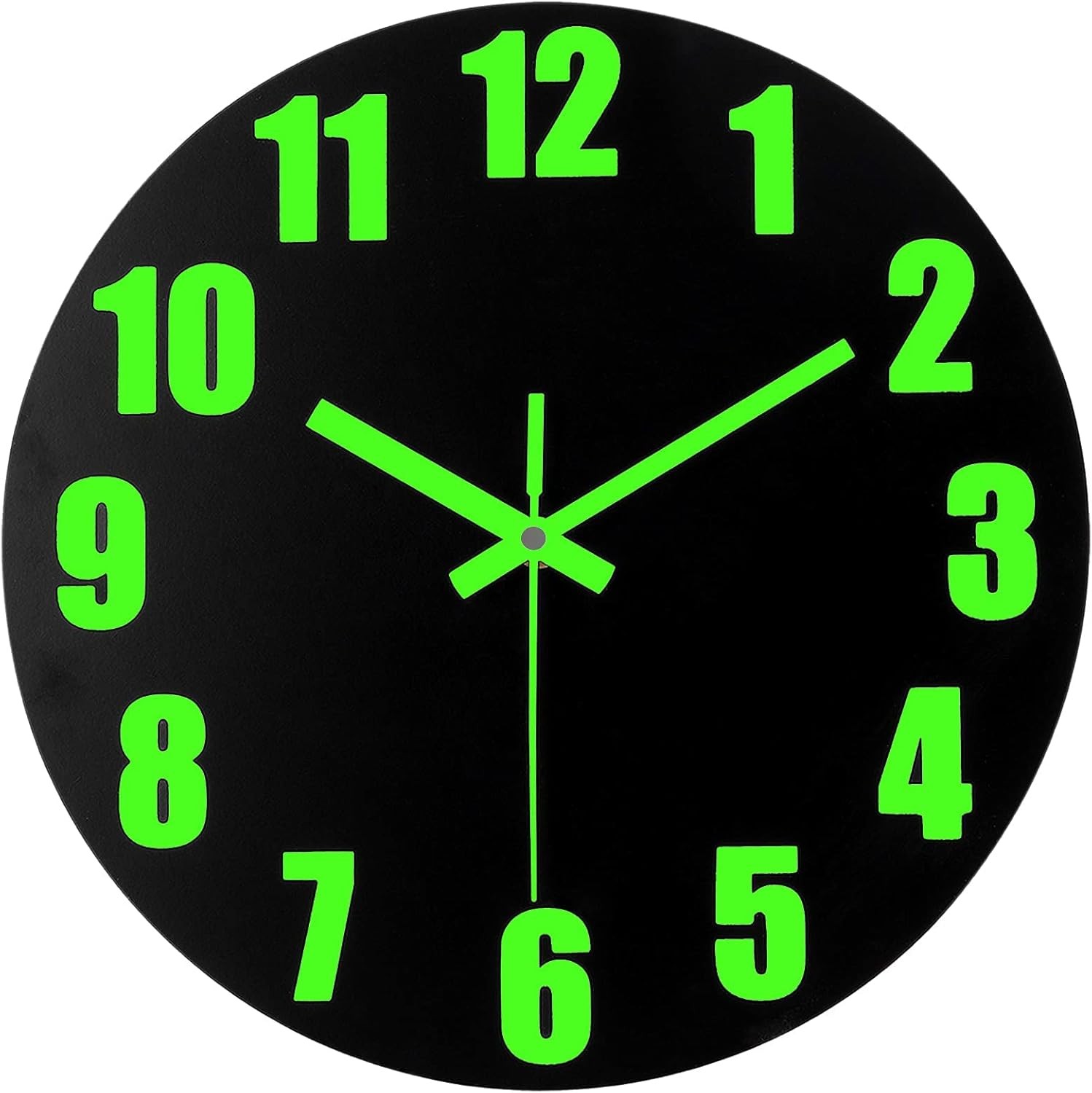 Luminous Wall Clock, 12'' Wooden Wall Clocks with Silent Movement and Glowing u