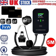 32A 7KW EV Charger Type 2 Electric Car Charging Station With 5M Cable UK Plug