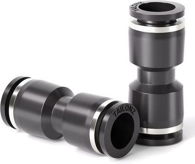 Black Straight 3/8 Inch Tube OD Push to Connect Tube Fittings Push Lock PU-3/8 (