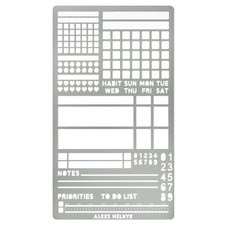 Aleks Melnyk No.423 Metal Stencil for Bullet Journaling, Bookmark, Planning, ...