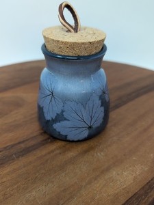 "Bristoleaf" design By Wizard Of Clay Small Canister Cork Lid