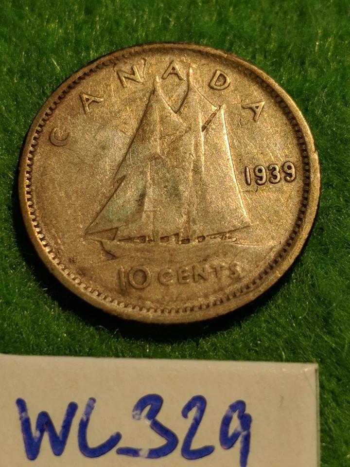 1939 Canada 10¢ Silver Coin – VF30 • Royal Visit Year • WWII Era • KM# 33 - Image 3 of 4