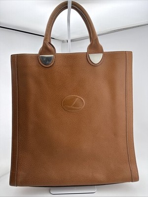 Vintage Lederer Made Italy Brown Pebbled Leather Large Tote Shopper Handbag