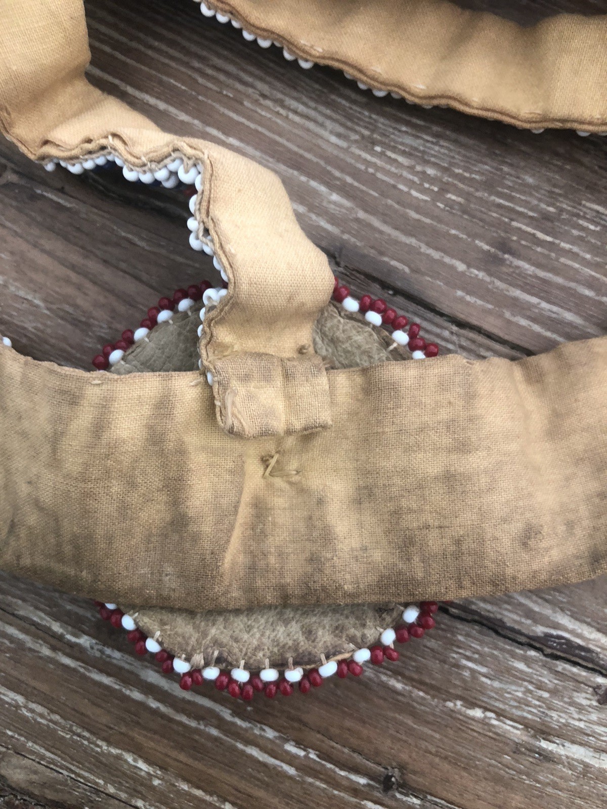 Vtg Native American War Indian Warrior Beaded  Dance Headdress Headband Drum