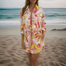 Tori Richard Honolulu Dress Jacket Set Womens 10 Dress 12 Jacket Tropical Cotton