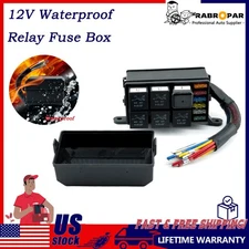 Fuse Relay Box Block Universal Relay Block Box for 12V Waterproof Automotive NEW