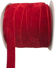 10 Yards Velvet Ribbon Spool Red, 1" 