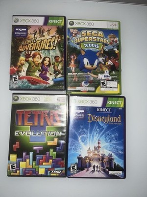 Lot Of 4 Xbox 360 Games Tetris, Tennis, Disneyland Adventures Kinect Adventures