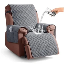  100% Waterproof Recliner Chair Cover, Reclining Couch Covers 23.6" Dark Gray
