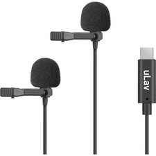 Movo Photo uLav-DUO Dual Digital Clip-On Omnidirectional Lavalier Microphone wit