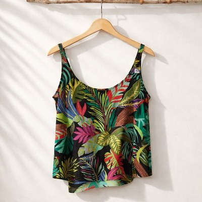 COCO REEF Aura Mesh Bra Sized Tankini Top Floral
