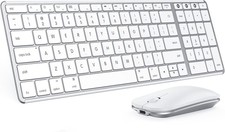 Seenda Bluetooth Keyboard and Mouse for Mac, SKM64-2 Rechargeable Slim White