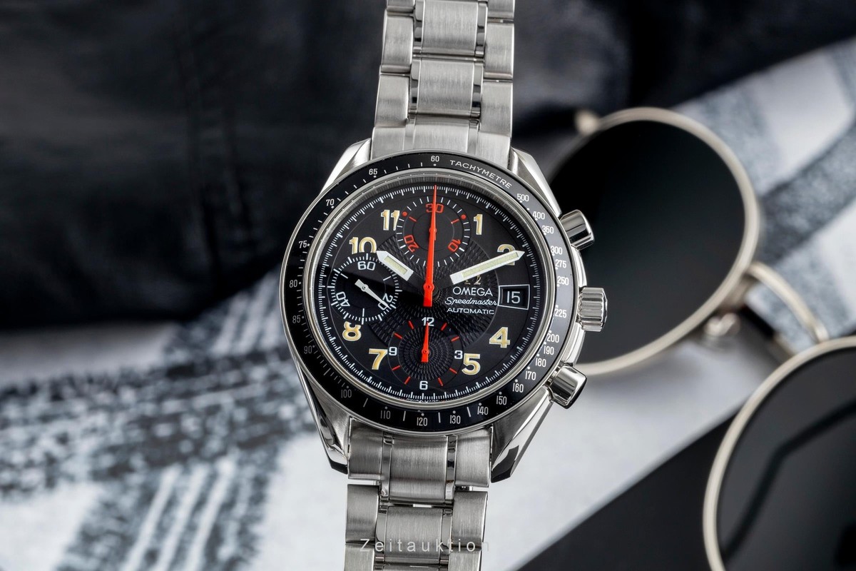 Omega Speedmaster Racing Red Hands Stahl Automatik Herrenuhr Ref