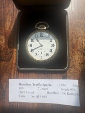 Hamilton Traffic Special Pocket Watch Grade 936 17 Jewel 18S Gold Filled Running