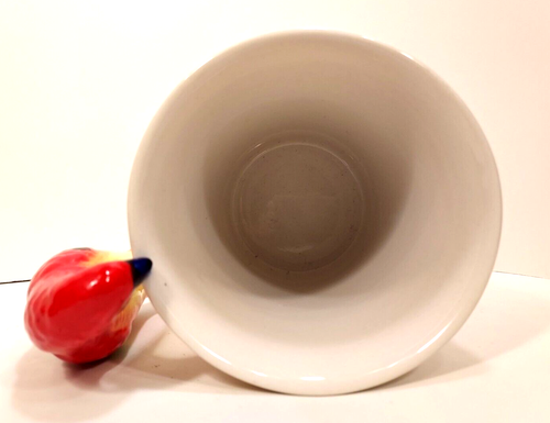 Vintage Parrot Handle Ceramic Mug Red Yellow Bird on Branch Pier 1 Exclusive - Picture 5 of 5