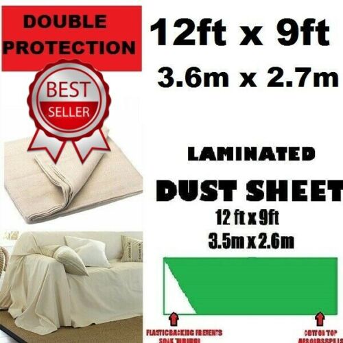 3 Cotton Dust Sheet Large Heavy Duty Decorating Paint Protection Twill Cover DIY - Afbeelding 1 van 9