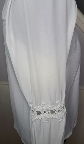 Lucy wang high collar embroidered long flare sleeve blouse womens size M - Picture 6 of 14