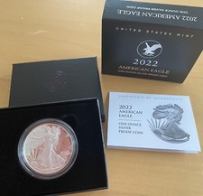 USA: American Eagle One Ounce Silver Proof Coin 2022, Mint W, Silber