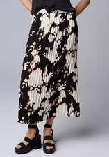 Simply Vera Vera Wang Women's Black Floral Crinkle Maxi Skirt - Size XXL - NWT