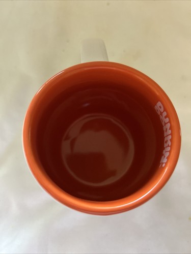 Dunkin Donuts Ceramic White & Orange 14 oz Coffee Mug - Picture 7 of 8