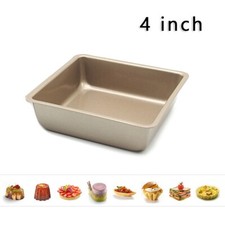 4 INCH SQUARE CAKE TIN Small Deep Baking Mould Form Bread Loaf DIY Bakeware AU