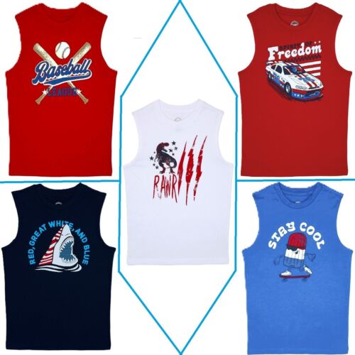 WONDER NATION Boy's size XS, S, M, L, XL -or- XXL MUSCLE TANK Patriotic ~ New