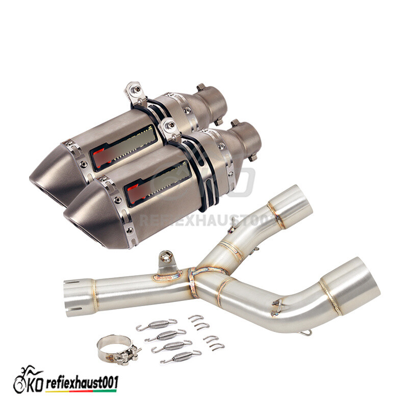 For Honda CRF450R CRF450RX 2015-2016 51mm Muffler Tips Exhaust Mid Connect  Pipe