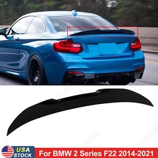 Fits BMW 14-20 F22 M235i Glossy Black PSM Style Duckbill Highkick Trunk Spoiler